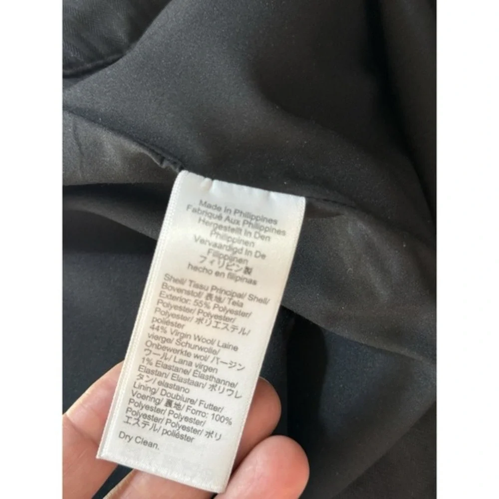 J.Crew Kate Wool Blend Straight Leg‎ Pants Black Career Womens Size 14